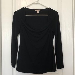 Banana Republic Black Cowl-Neck Top